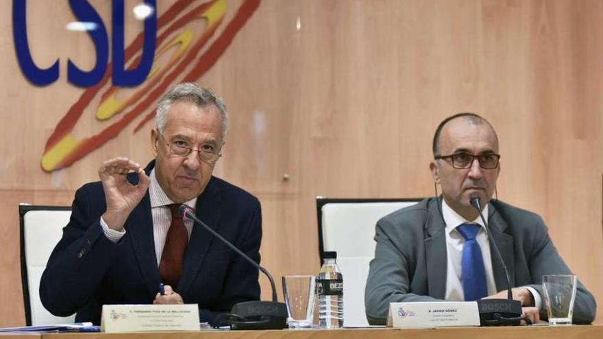 Fernando Puig de la Bellacasa, subdirector general del CSD, y Javier Gómez, director general de LaLiga.