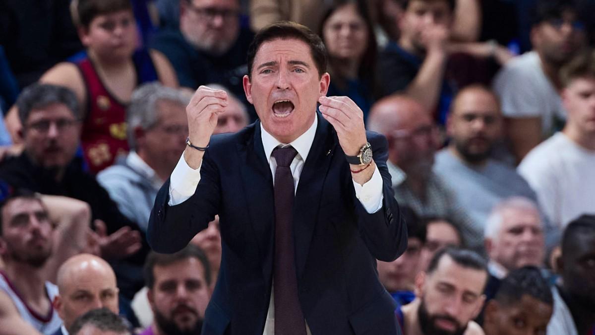 Xavi Pascual, en el último Clásico de Liga Endesa ante el Real Madrid