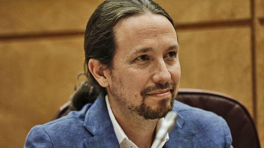 El vicepresident del Govern, Pablo Iglesias, ahir al Senat.