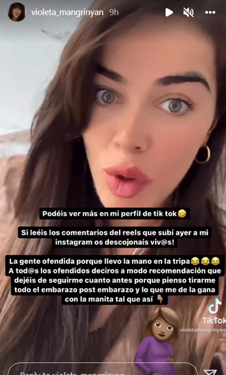 Violeta Mangrinan criticas embarazo