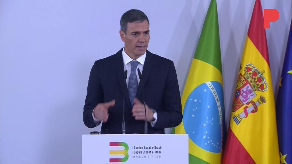 El president del Govern, Pedro Sánchez, amb el president del Brasil, Lula da Silva, aquest divendres a Barcelona