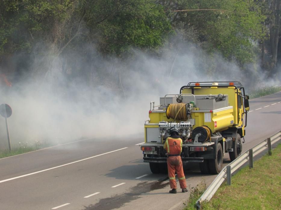 Incendio en la zona de Llanes