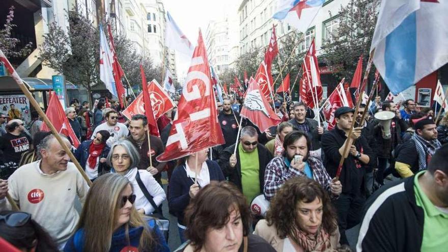 Movilización contra los despidos en una empresa de A Coruña el pasado año.