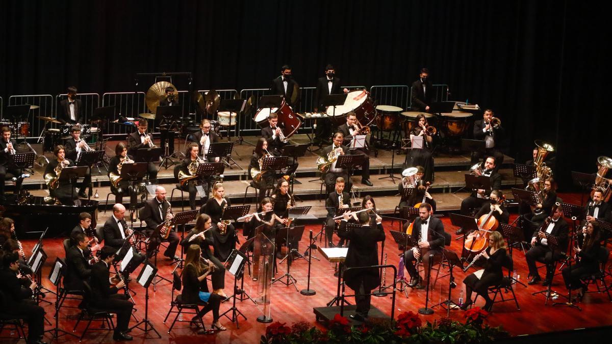 La Banda de Música durante el concierto en el Auditorio.