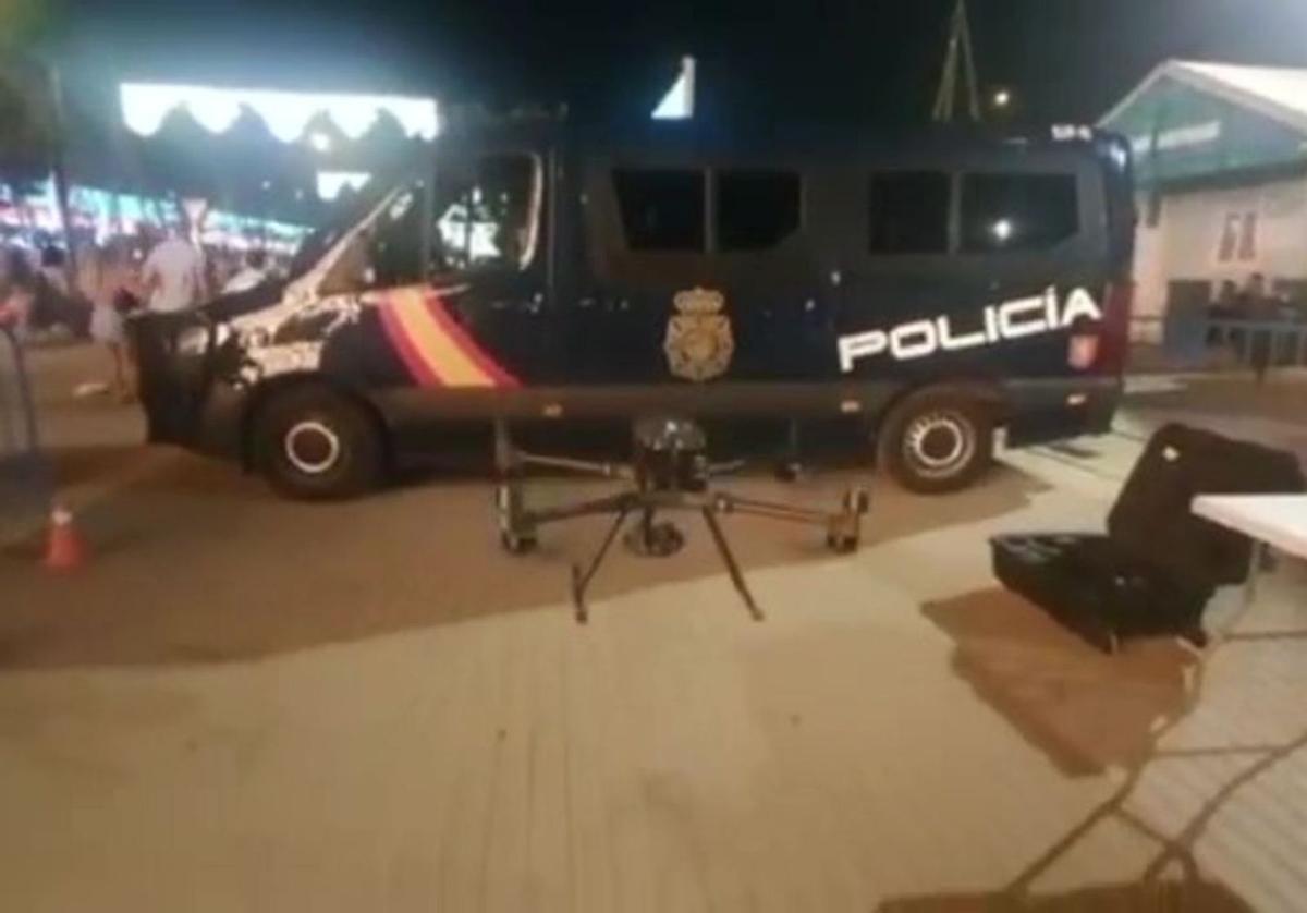 Uno de los drones de la Policía Nacional en el Cortijo de Torres, en Málaga | POLICÍA NACIONAL