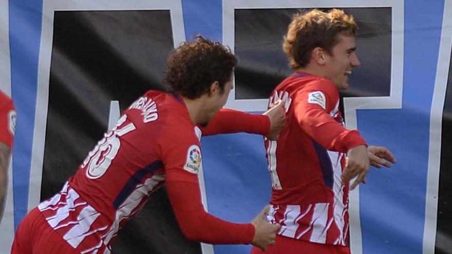 Griezmann celebra su gol ante el Málaga.