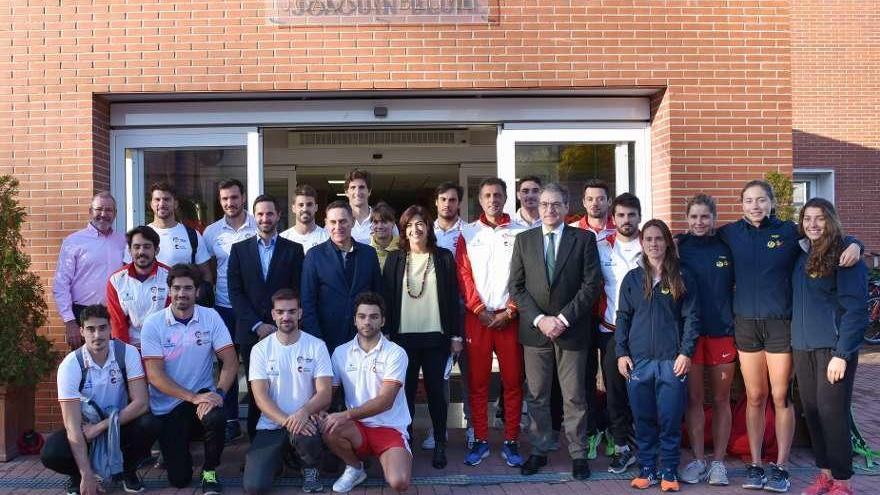 María José Rienda visita al equipo nacional de pista