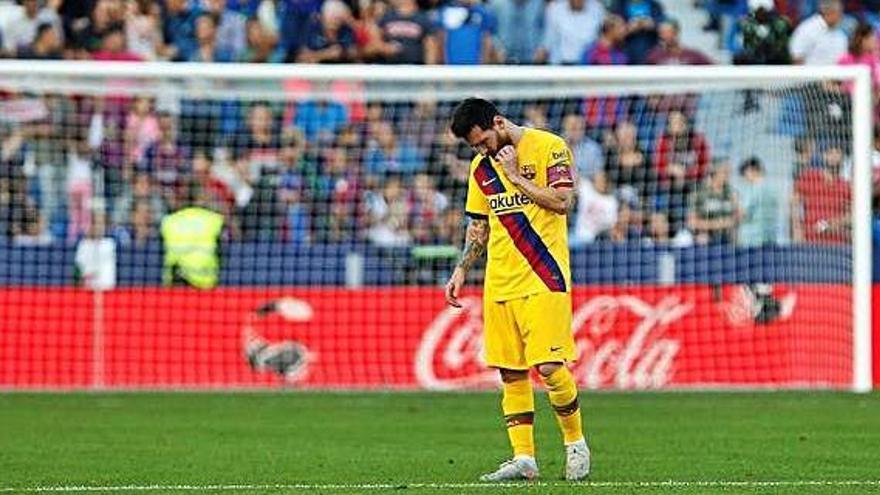 Messi, després de la derrota a l&#039;estadi Ciutat de València.