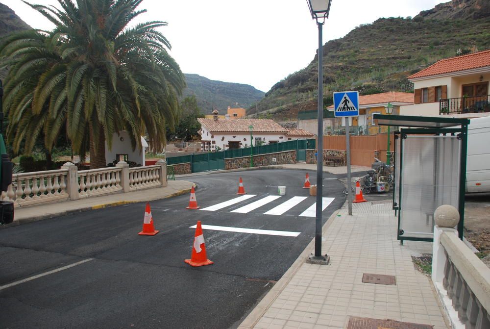 Reasfaltado de la calle Tajinaste, en Mogán