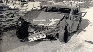 Así quedó el coche en el que viajaba la familia afectada por el accidente ocurrido en Vilanova y la Geltrú el 12 de agosto de 2023