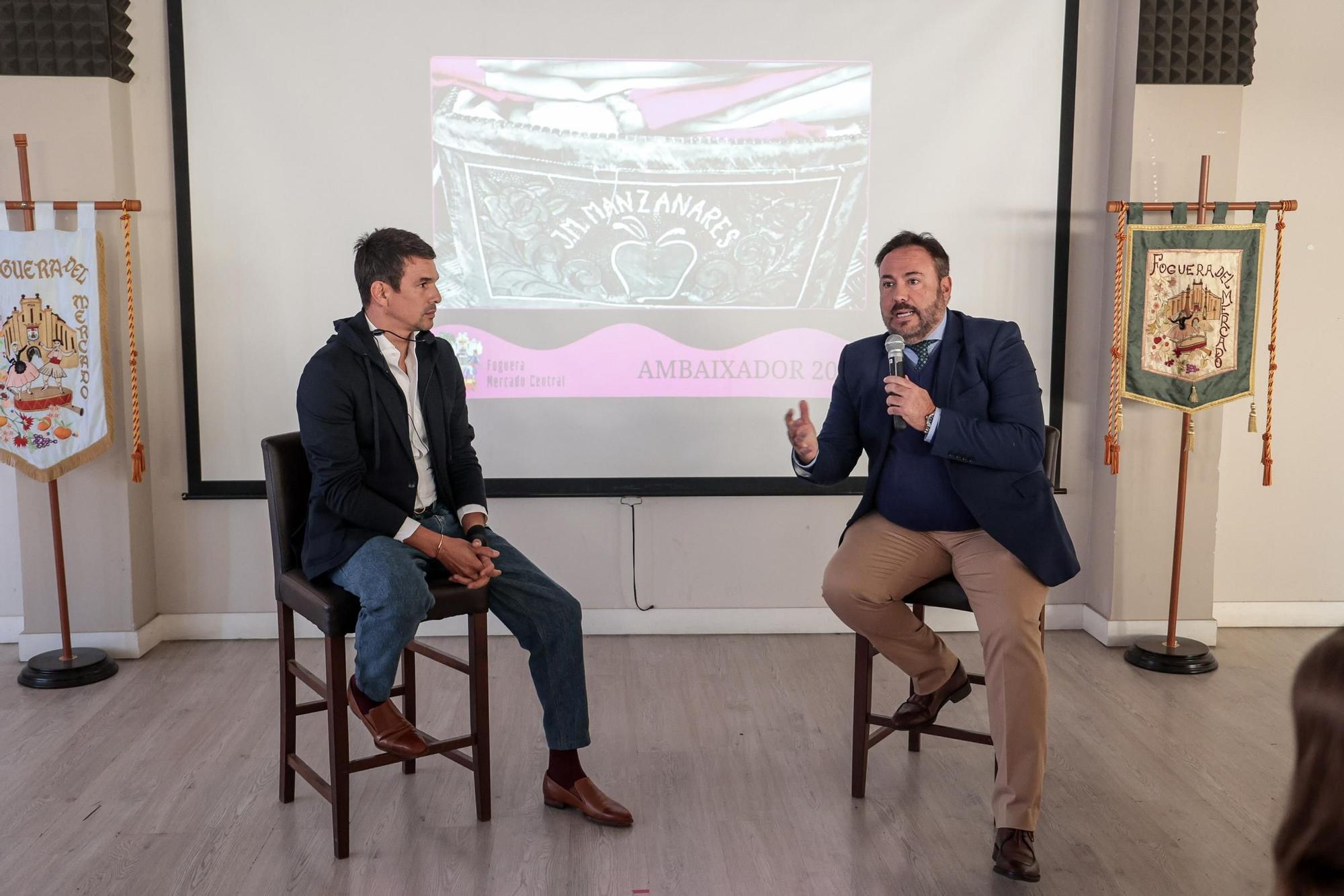 José María Manzanares, embajador de la Foguera Mercado Central