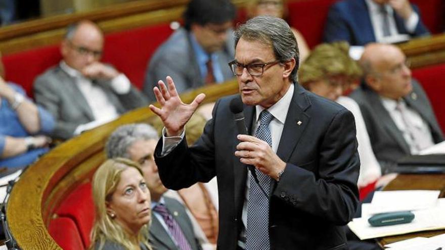 Artur Mas, durant una de les seves intervencions, ahir al Parlament