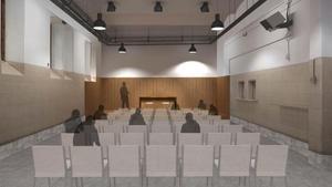 Reconstrucción virtual del futuro auditorio que empezará a construirse el mes de febrero y contará con un aforo para 100 personas. 