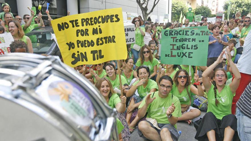 Manifestación contra el TIL a principios del curso pasado.