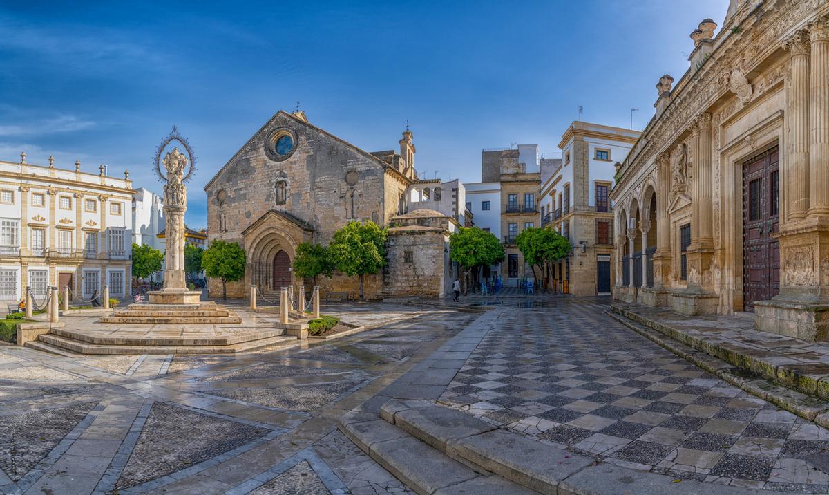 Vista de la Plaza de la Asunción en el centro histórico de jerez