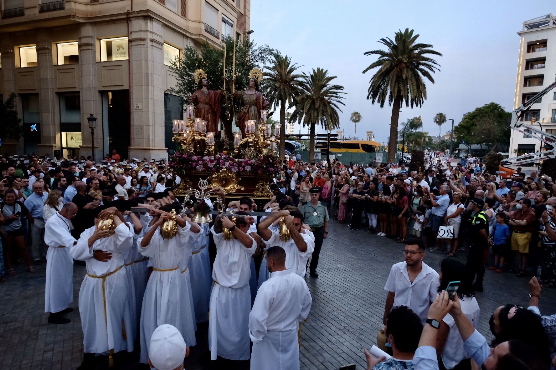 Procesión de los patronos de Málaga por las calles del Centro