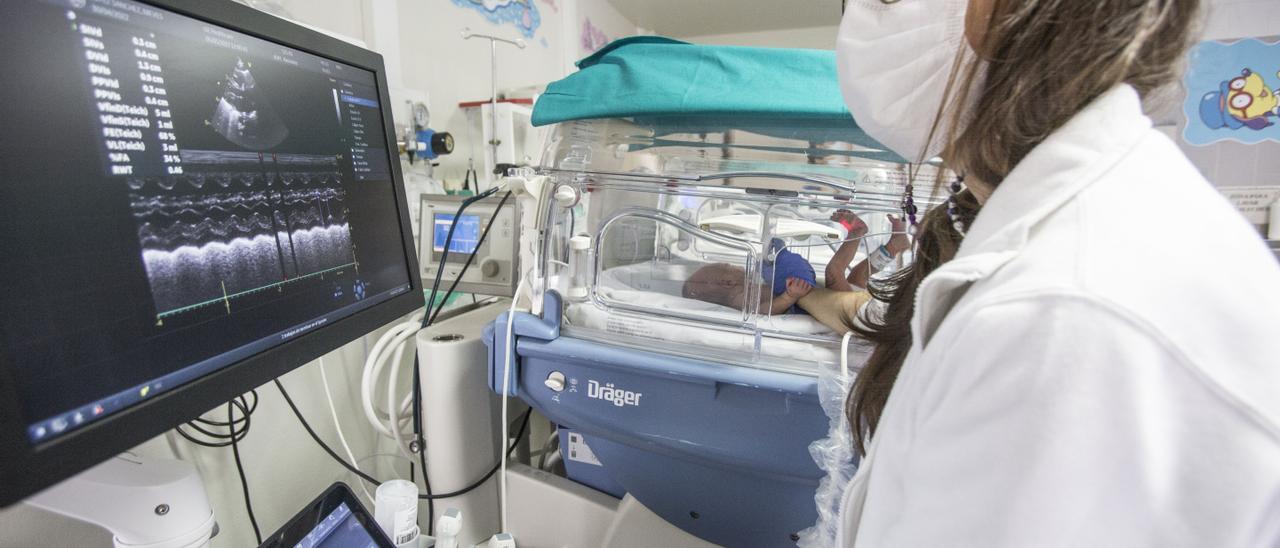 Ecografía a un bebé en el Hospital Doctor Balmis