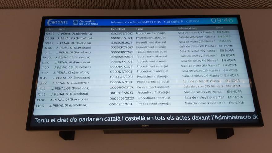 Les sales de vista inclouran missatges informatius sobre el dret de declarar en català als judicis