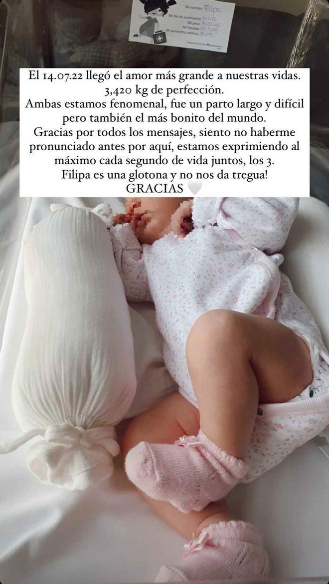 Lucía Bárcena y Marco Juncadella Hohenlohe dan la bienvenida a su primera hija, Filipa