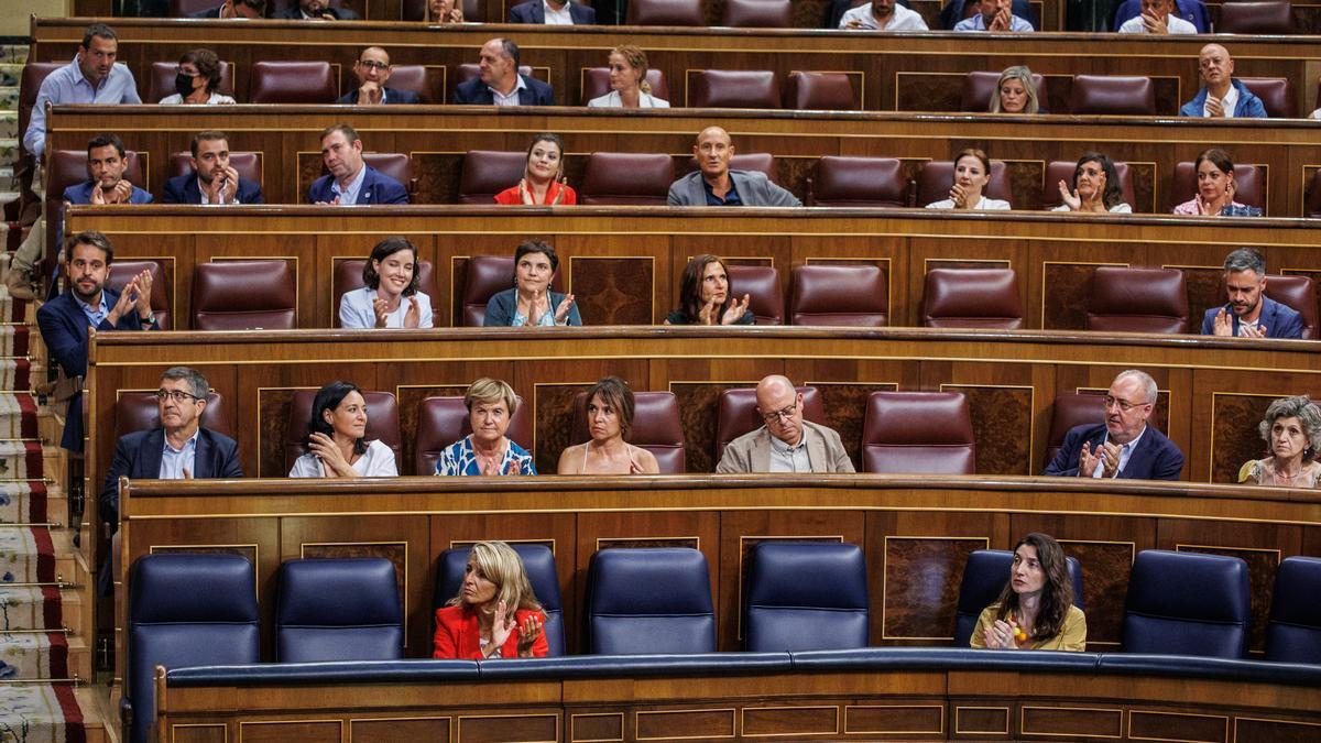 La bancada socialista en el Congreso de los Diputados.