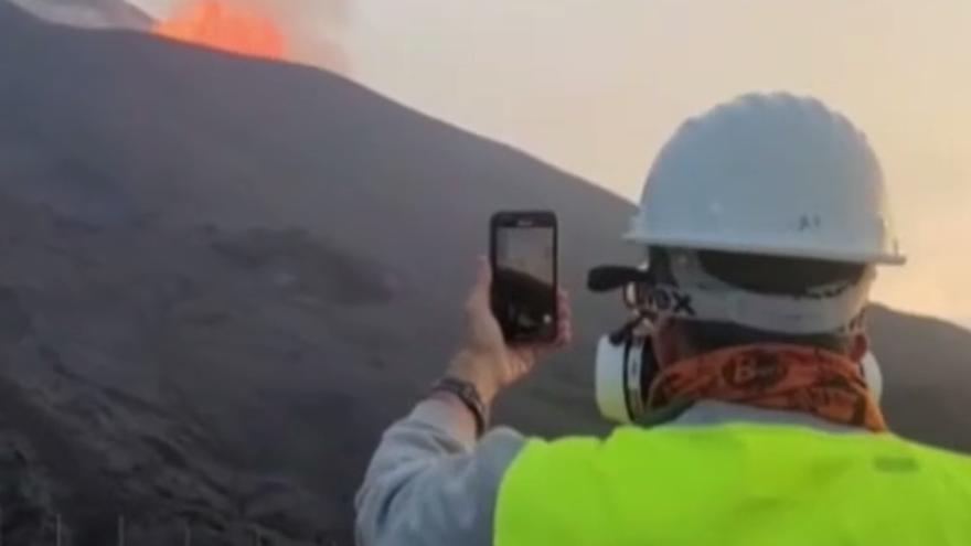 Los drones sobrevuelan el volcán de La Palma