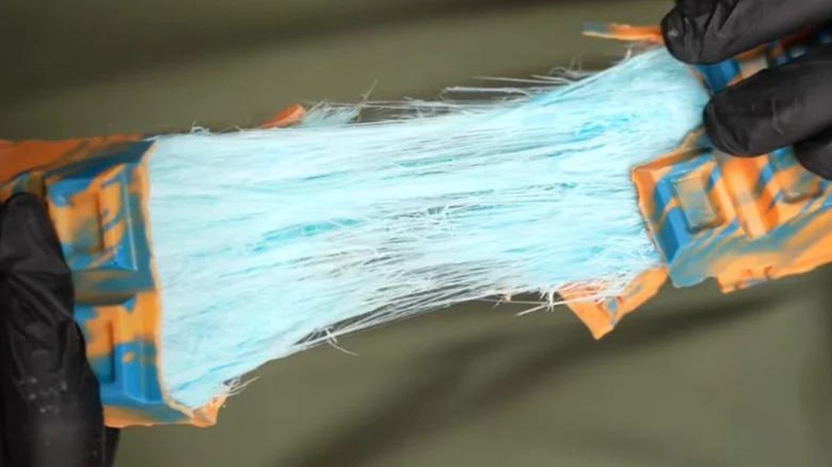 El chocolate de pelo de ángel también está con diferentes colorantes como es el color azul