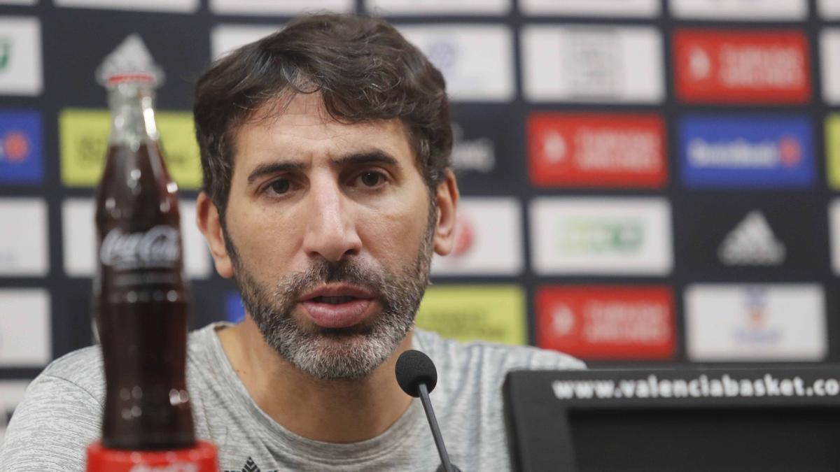 Mumbrú, en sala de prensa en la Fonteta