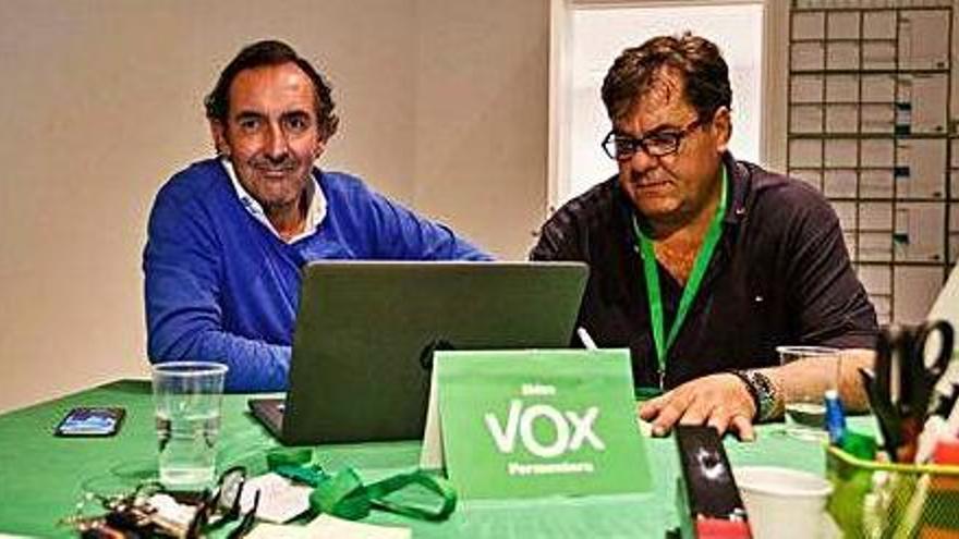 Repaso de los resultados en la sede de Vox.