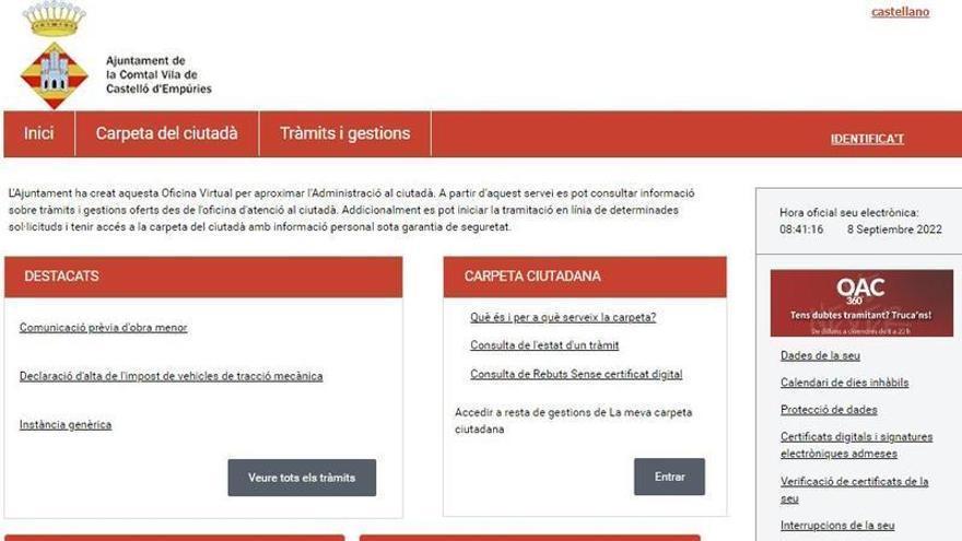 Captura de la nova pàgina web