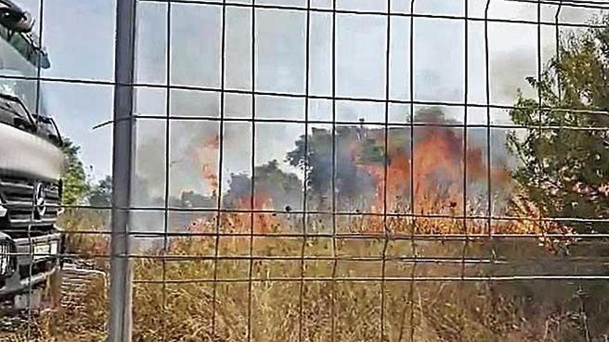 Uno de los incendios de solares atribuidos al detenido.