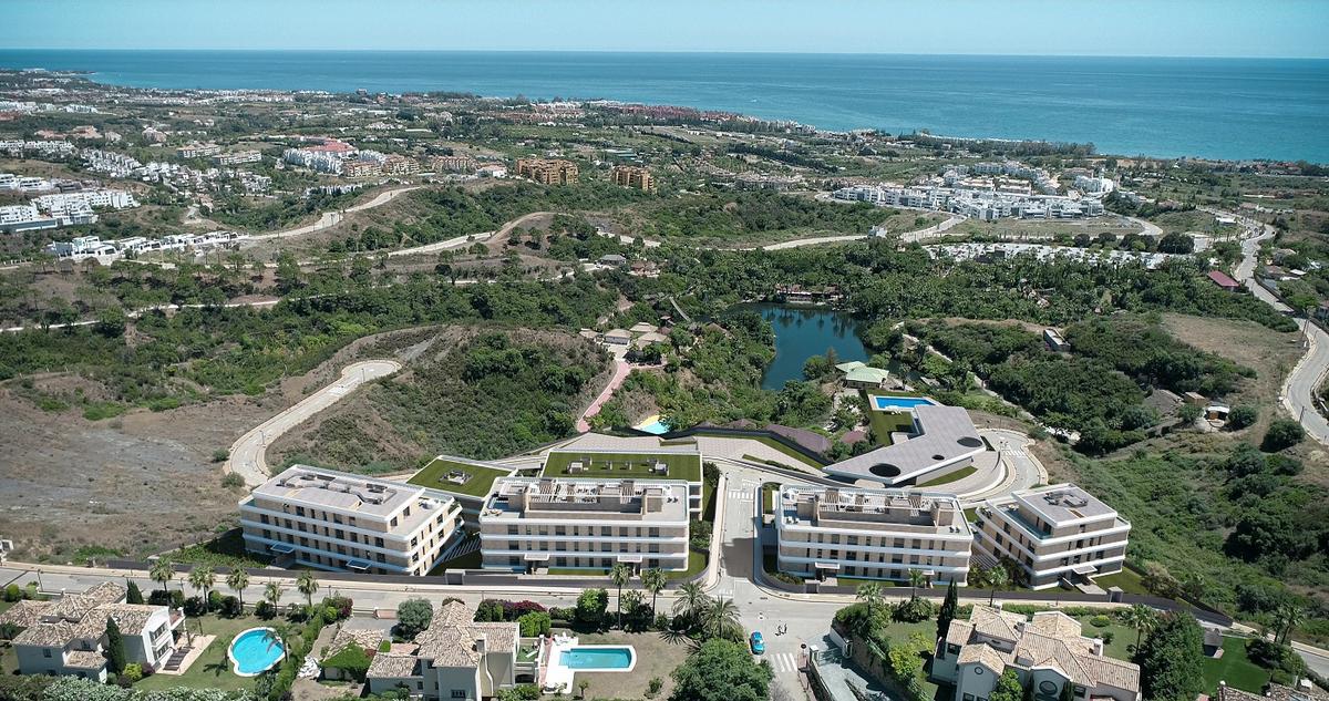 Recreación panorámica de la promoción Libella, al norte del Parque Selwo, en Estepona.