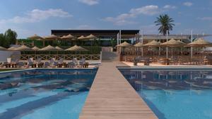 Render del Beach club Beso Beach del hotel Torre Melina Gran Meliá