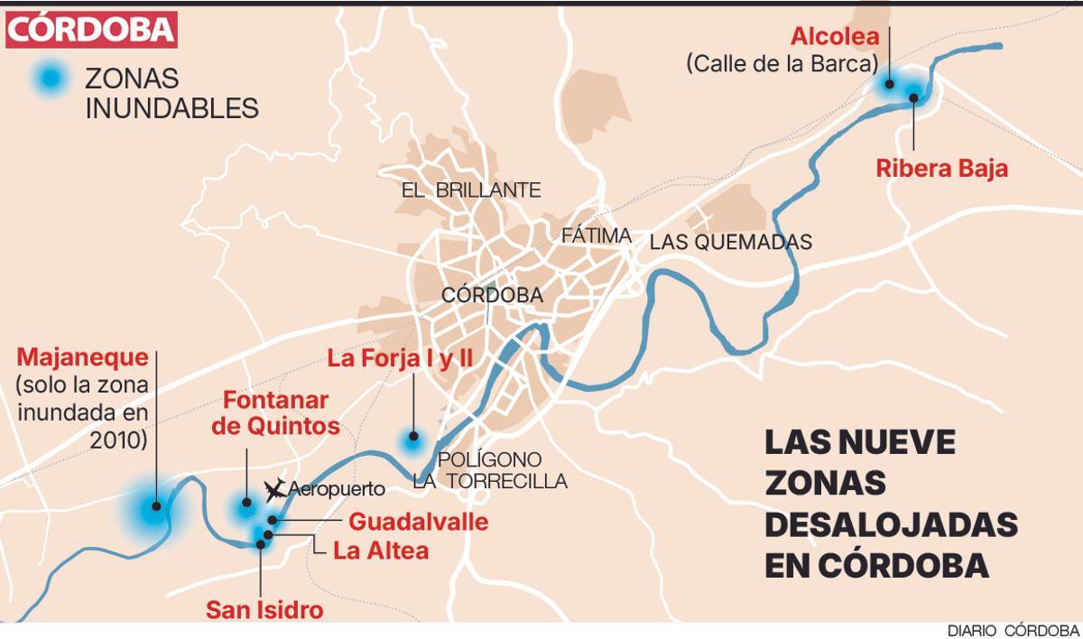 Zonas inundables en Córdoba.