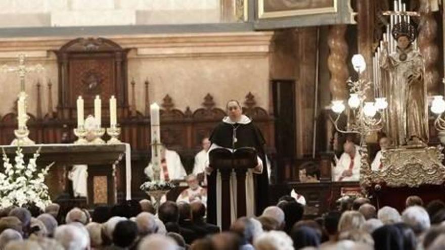 El fraile Salvador Serralta, durante su discurso.