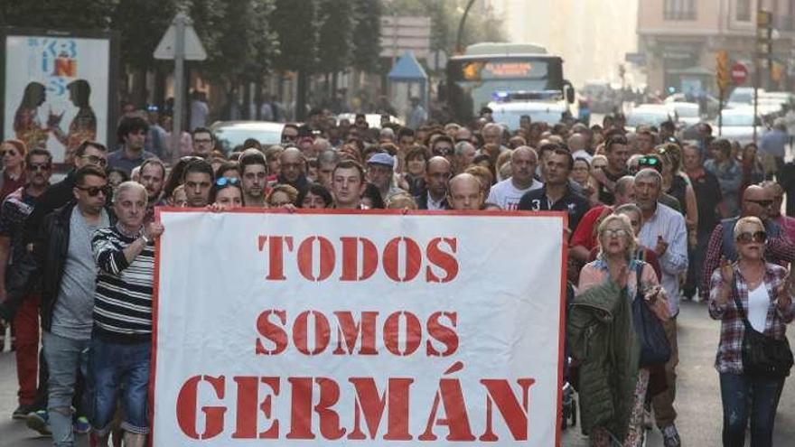 Manifestación de apoyo a Germán Fernández.