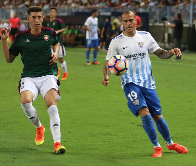 El Málaga no pudo pasar del empate frente al Osasuna en La Rosaleda en el arranque de campeonato.