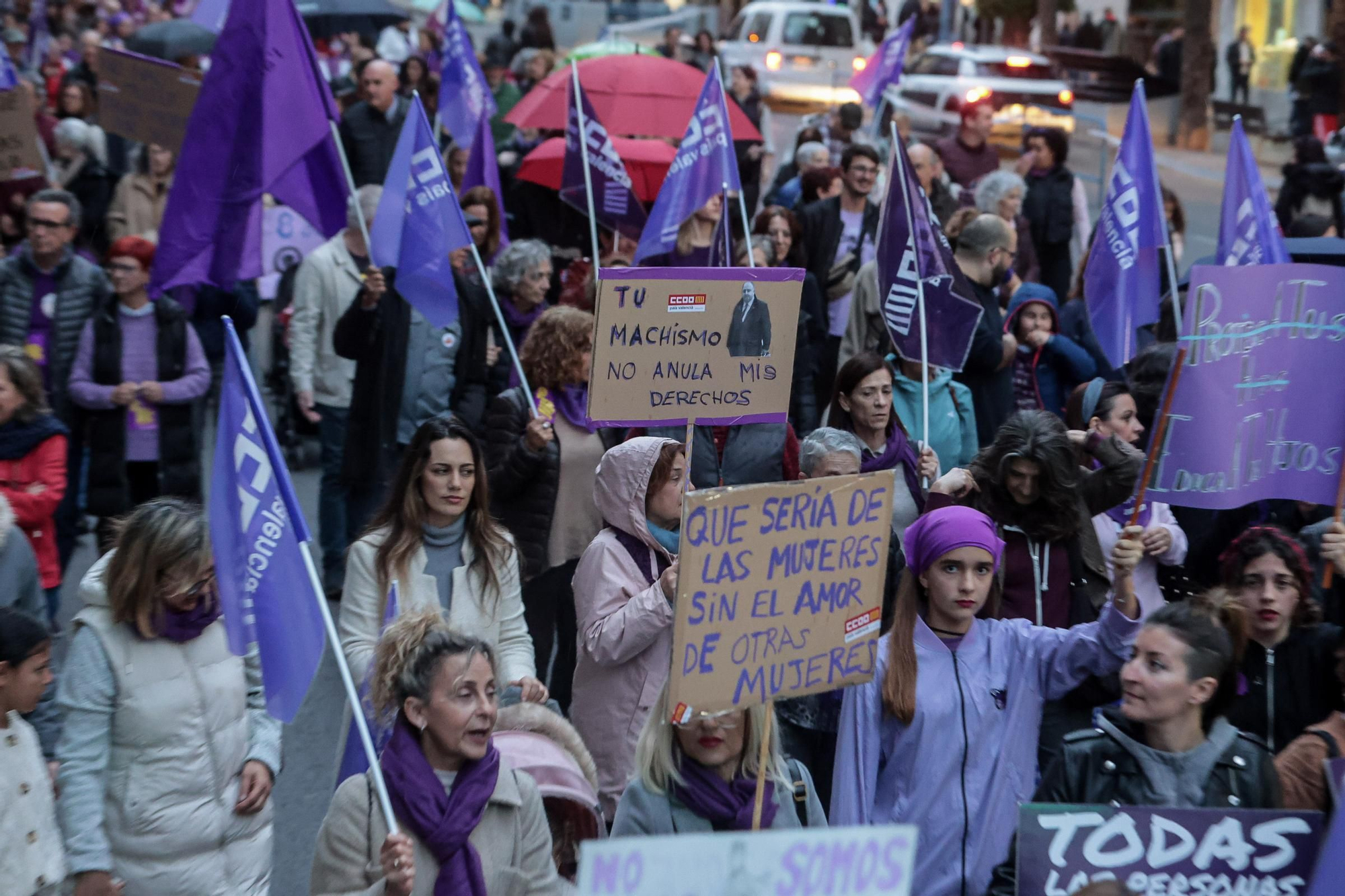 Marcha 8M en Alicante, día de la Mujer