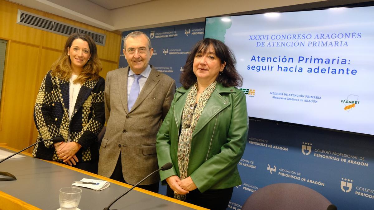 Laia Homedes, Leandro Catalán y Mar Gracia, en la presentación del Congreso.