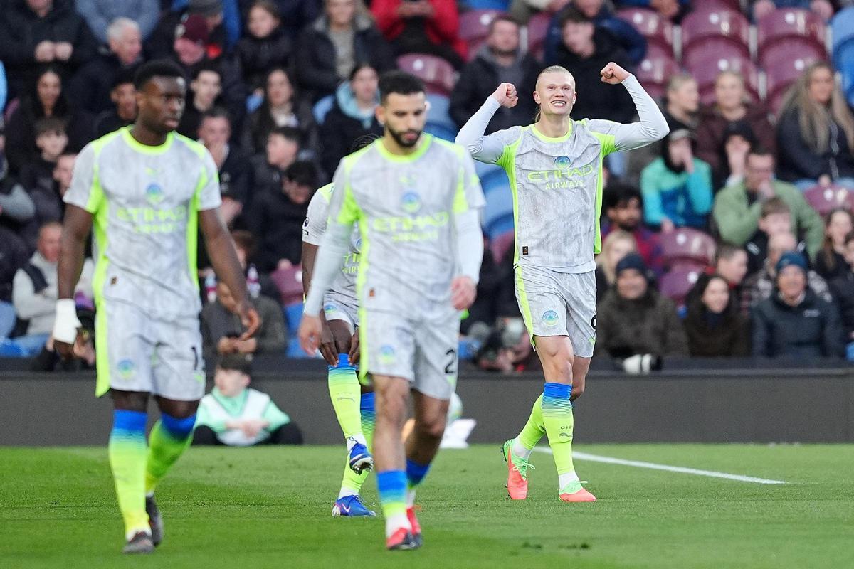 Haaland celebra su gol al Burnley