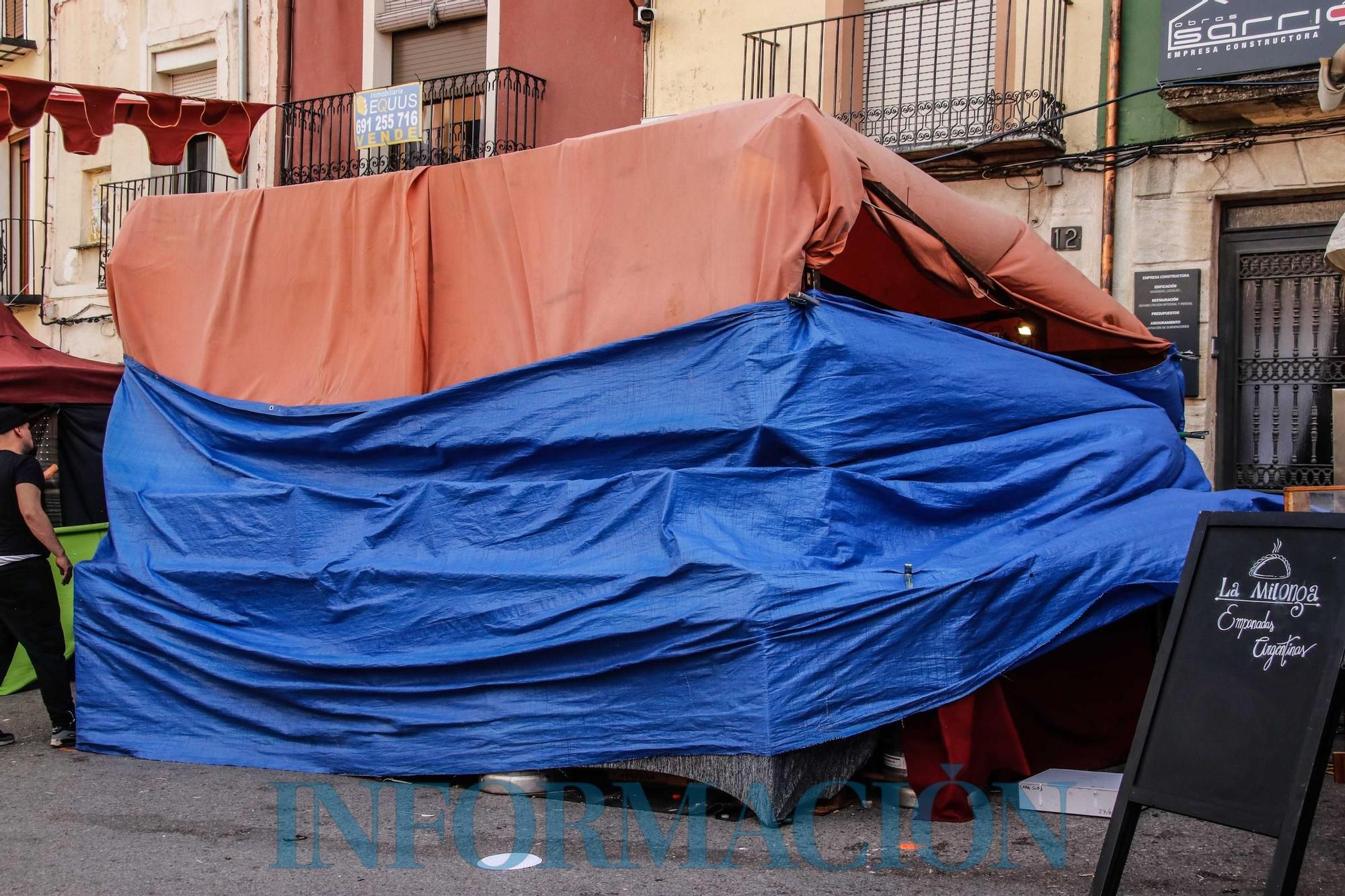 El viento obliga a suspender la Fira de Tots Sants de Cocentaina