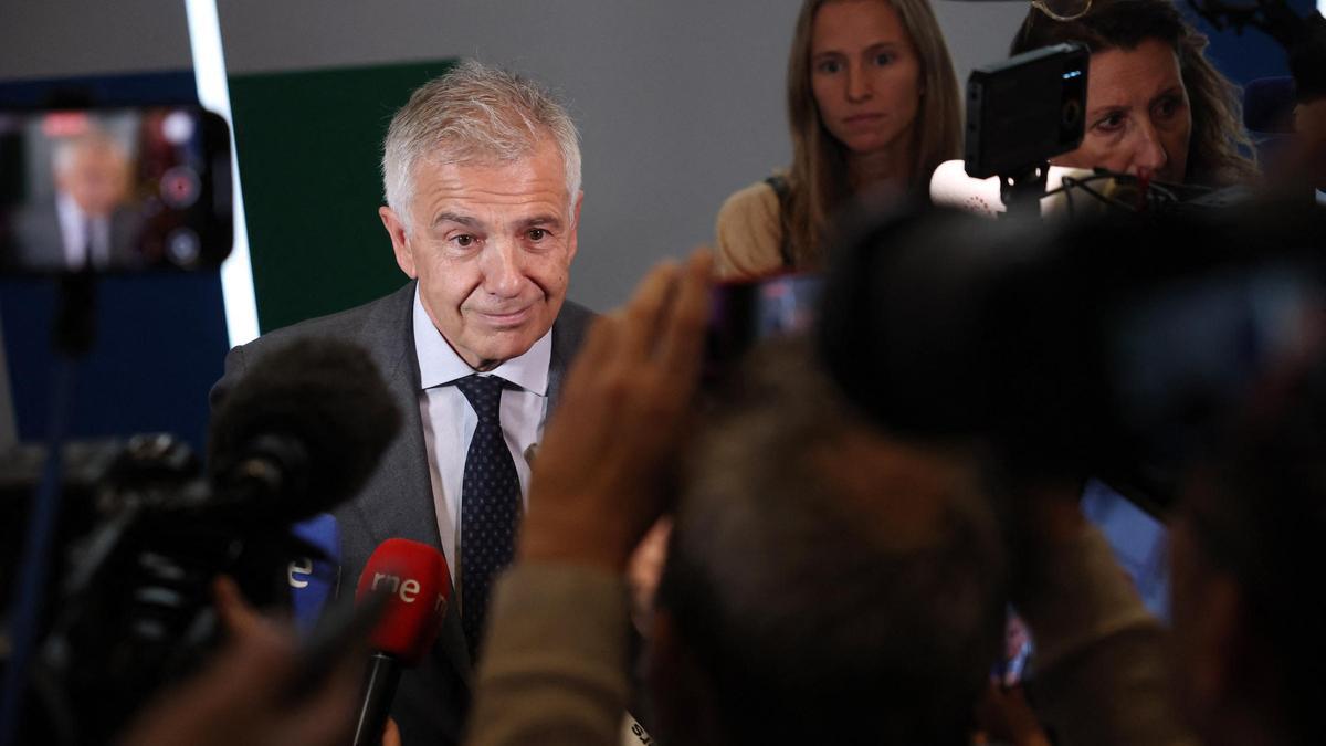 Juan Antonio Samaranch Salisachs, aspirante a la presidencia del COI, este miércoles en Olimpia.