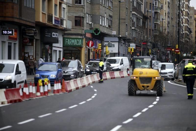 Corte de la avenida de Madrid de Zaragoza