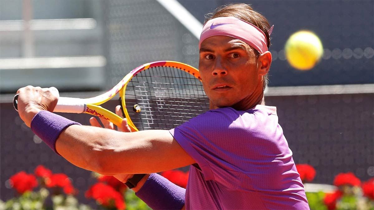 Nadal, durante el partido de hoy