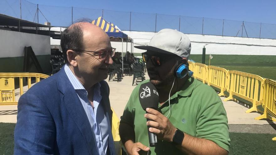 José Castro, presidente del Sevilla, ayer, en Arguineguín.