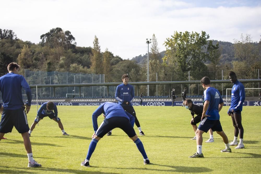 Entrenamiento del Oviedo tras el derbi