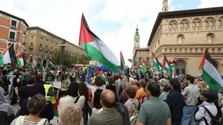 Manifestación por Palestina en Zaragoza: "Hoy se cumplen 76 años de la catástrofe que acabó con la vida de muchas personas"