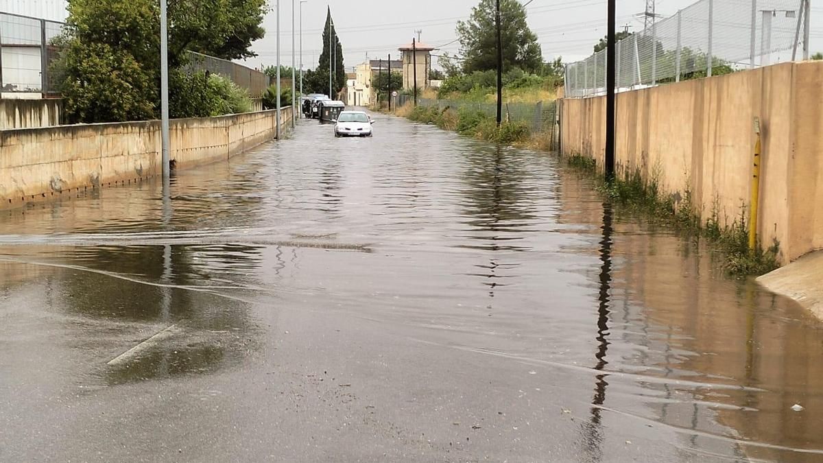 Foto del episodio de inundaciones que sufrió la zona de Molí Nou el pasado sábado.