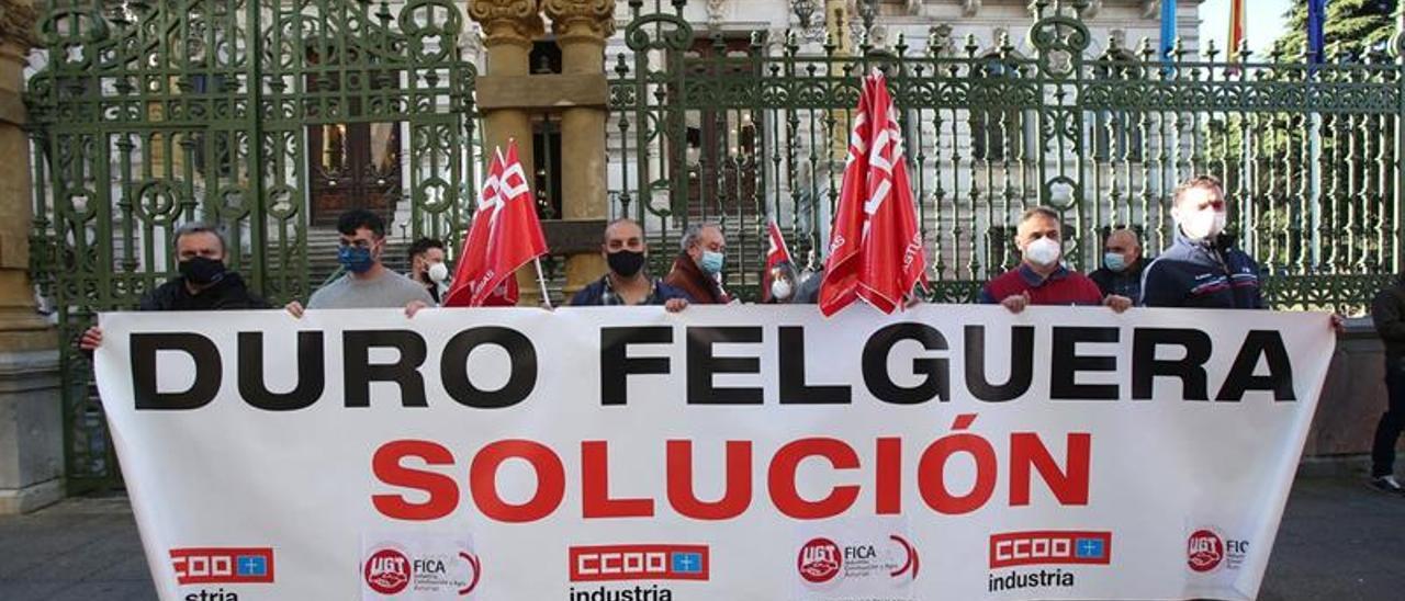 Protesta de trabajadores de Duro Felguera.