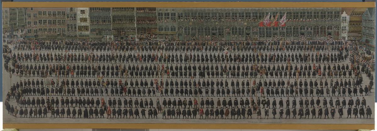 'Fiestas del Ommegang en Bruselas: procesión de gremios', de Denis van Alsloot.