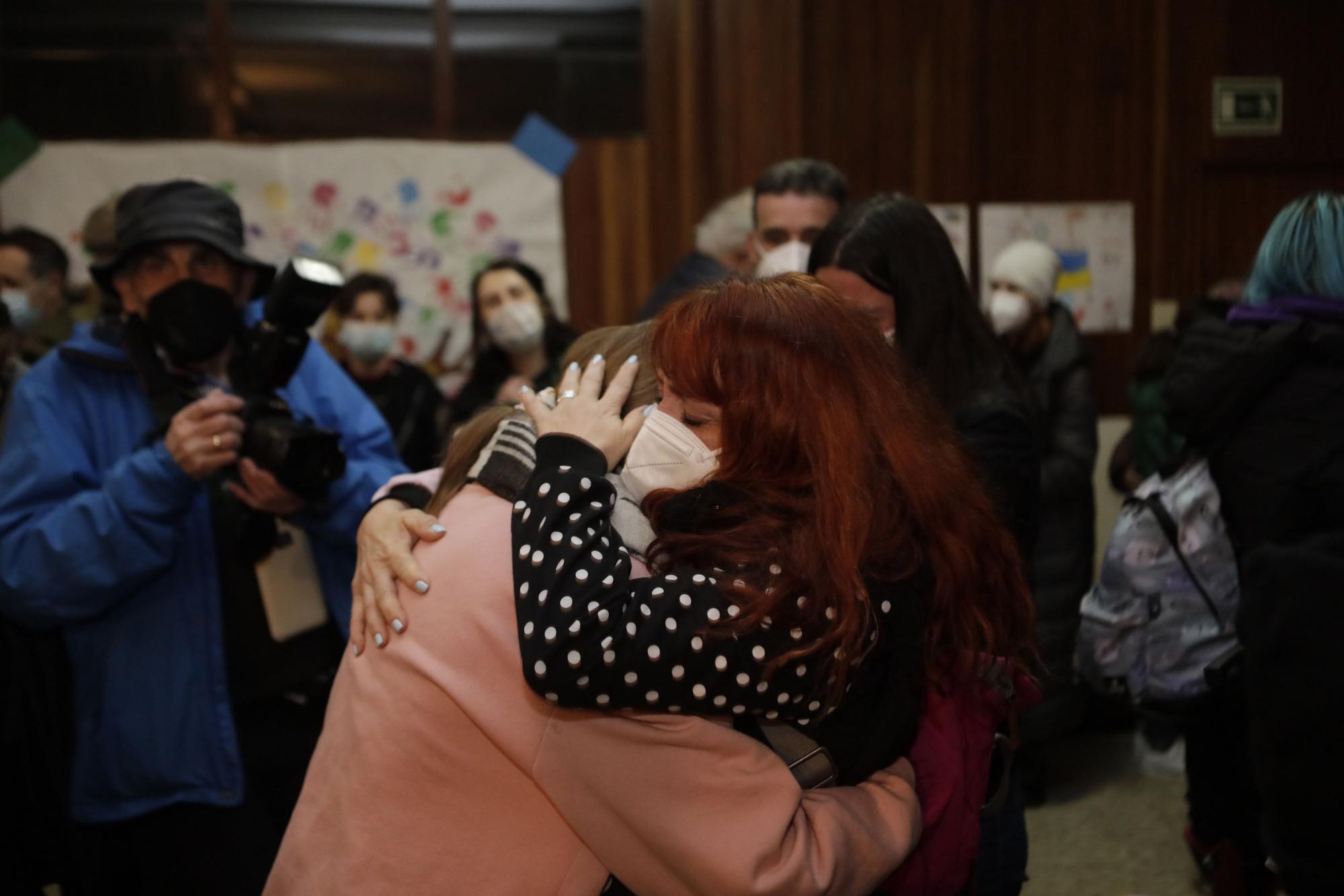 La llegada de los refugiados ucranianos al colegio San José de Sotrondio